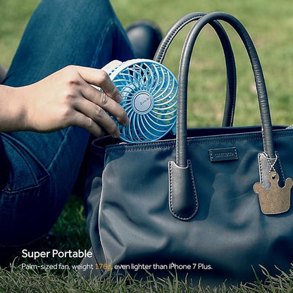 EasyAcc Mini Handheld Fan, Personal Cooling Fan Folding USB Desk Fan Small Portable Table Fan for Travel Camping Outdoors Office Home - Blue…