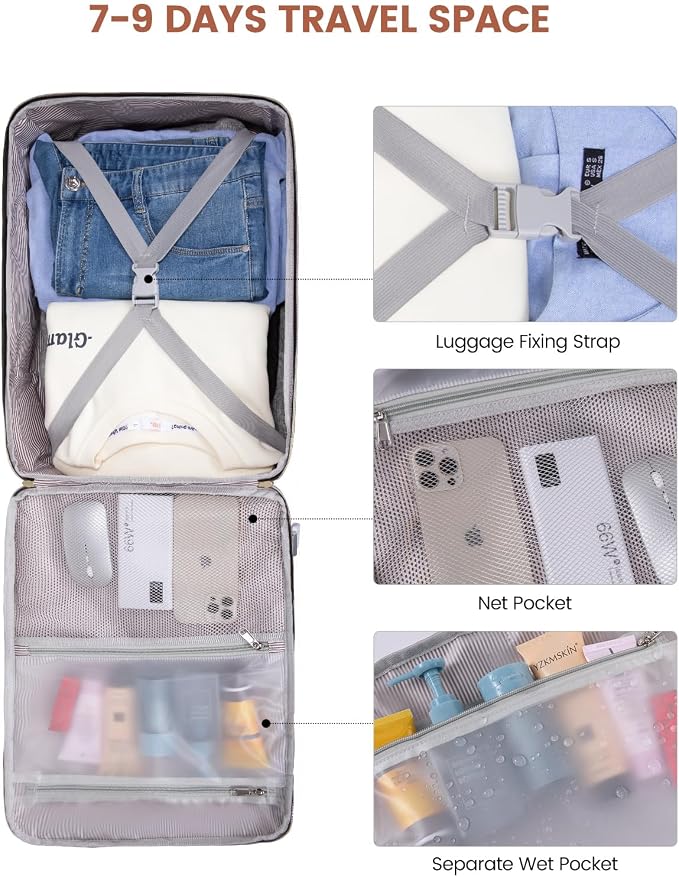 LOVEVOOK 50L Travel Backpack for Women & Men, Airline Approved Carry On Luggage with 3 Packing Cubes, TSA Overnight Bags, Waterproof Personal Item Bag, Weekender Essentials Backpacks fits 17" Laptop
