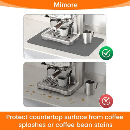 Mimore Coffee Mat - 12x19 Inch Countertop Mat - Absorbent, Hides Stains, Rubber Backed - Dish Drying Mat Fits Under Coffee Maker, Espresso Machine
