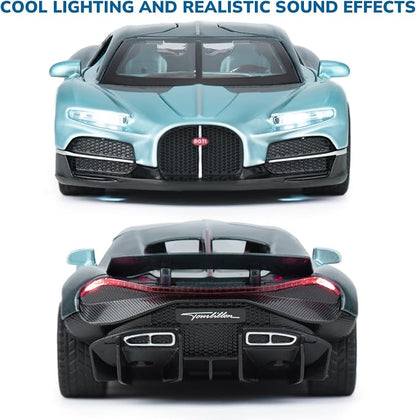 Car Toys for Boys 1 32 Diecast Cars Collectibles Car Model Kit,Metal Toy Car for Boys and Girls,Pull Back Cars with Lights and Sounds,Cars for Kids Ages 3-5（Blue）