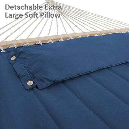 SUNCREAT Extra Large Hammocks for Outside, Heavy Duty Hammocks with Stands Included, Navy