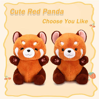Riuhot Red Panda Stuffed Animal Cute Red Panda Plush Toy Panda Plushie Christmas Birthday Valentine's Day Gift for Girlfriend Kids Birthday 13.7" Stuffed