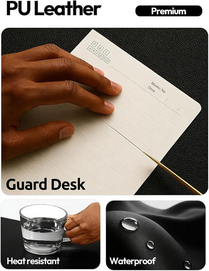 YSAGi Leather Desk Protector, Office Mat, Large Mouse Mat, Non-Slip PU Leather Blotter, Laptop Desk Mat, Waterproof Writing Pad for Office and Home(Black, 40" x 24")