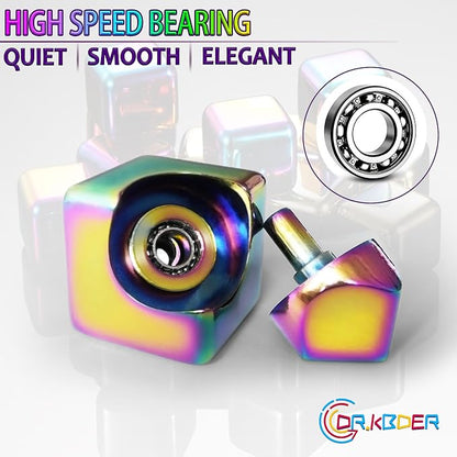 2 Pc Fidget Spinner Toys Cube Adults, Easter Basket Stuffers for Teens Metal EDC Cool Desk Gadgets Office Toys Small Anxiety Figette Sensory Toy, ADHD Tool Fingears Figet Stress Valentine Gift For Boy