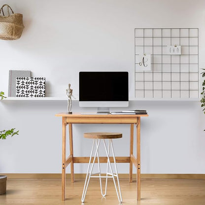 Nnewvante 31.5" Bamboo Writing Desk, Home Office Computer Desk with Drawer | Compact Modern Simple Style, Study Table with Storage for Small Spaces