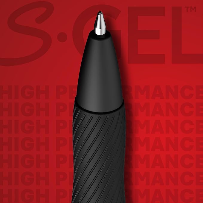 Sharpie S-Gel Gel Pens, Black Barrel, Medium Point (0.7mm), Black Gel Ink, 12 Count - Home, Office, School, Journaling, Writing, Note-Taking, Teacher Supplies