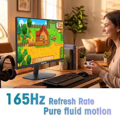 New! Sceptre 24-inch Prime Gaming Monitor DisplayPort x2 165Hz HDMI x2 165Hz Build-in Speakers, Machine Black 2027 (E248B-FW165T Series)