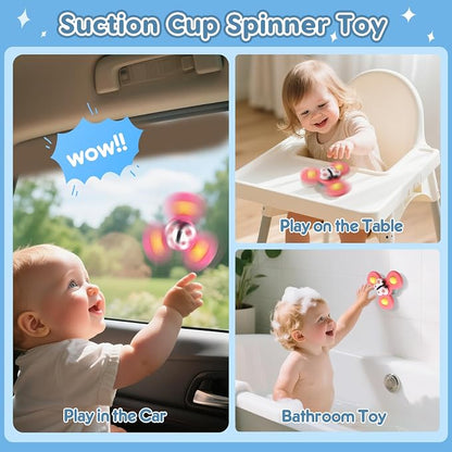 6 in 1 Montessori Baby Toys for 6-12 Months — Pull String Toy, Sensory Bin, Stacking Cups, Tissue Box, Suction Cup Spinner, Stacking Blocks, Infant Gift Set for 1-3 Year Old Boy Girls