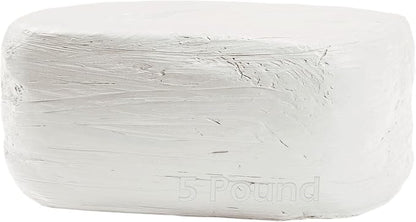 ReArt Natural Air-Dry Clay 5lbs for Sculpting, Wheel Throwing, Hand Building, All-Purpose Modeling Clay, White