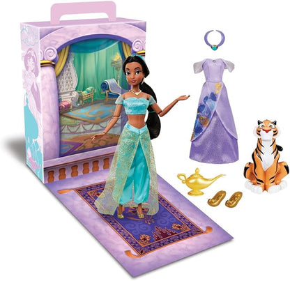 Disney Store Official Jasmine Story Doll - 11 Inches - Includes Coloring Book and Additional Dress, Princess Doll in Classic Outfit, Disney Princess Toys