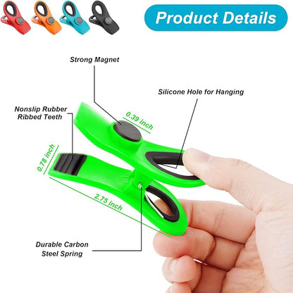 JETMORE 16 Pack Chip Clips Bag Clips, Multicolor Magnetic Chip Clip