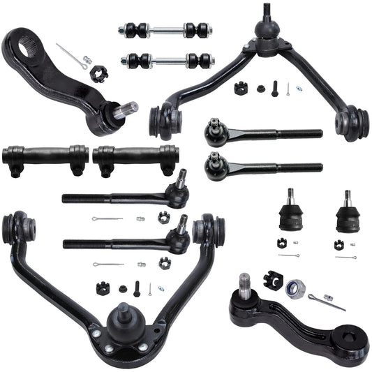 Detroit Axle - Front End 14pc Suspension Kit for Chevy GMC C1500 C2500 C3500 Suburban, 2 Upper Control Arms 2 Lower Ball Joints