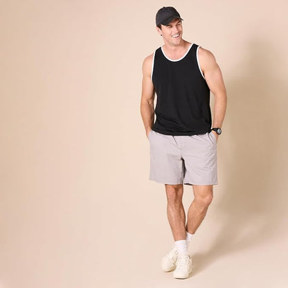 Amazon Essentials Men's Active Quick Dry Tech Stretch Moisture Wicking Lightweight Gym Tank Top