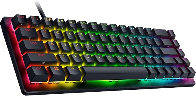 Razer Huntsman V3 HE Magnetic Mini 65% 8KHz Wired Gaming Keyboard | Hall Effect Magnetic Switches, 8000 Hz Polling, Razer Snap Flex,Razer Snap Tap, Rapid Trigger, Adjustable Actuation