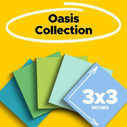 Post-it 100% Recycled Super Sticky Notes, 3 x 3 in, Pastels, 12 Pads | School Supplies and Office Products, 2X the Sticking Power