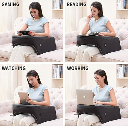 cooloo8 Reading Pillow, Lap Desk, Laptop Pillow for Lap, Large Gaming Pillow for Reading, Working, Gaming or Sitting in Bed Floor Couch(Dark Grey)