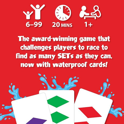 Set Card Games for Kids - Matching Game, Pool, Summer Toys, Pool, Travel Games, Memory, Learning Game, Multi-Player, Ages 6+