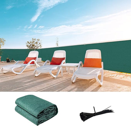 LOVE STORY Custom Size 3'x7' Dark Green Balcony Privacy Screen,UV Block Privacy Fence Screen,90% Shield for Outdoor Pool Garden Apartment Railing