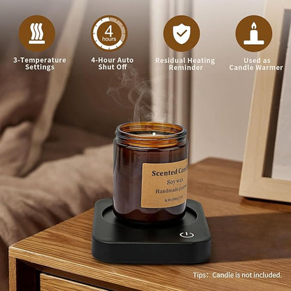 VOBAGA Coffee Mug Warmer for Desk with Auto Shut Off & 3-Temp Settings, Coffee Cup Warmer with Smart Safety Alert Home Office Accessory, Perfect for Coffee, Tea, Milk (Mug for Display)