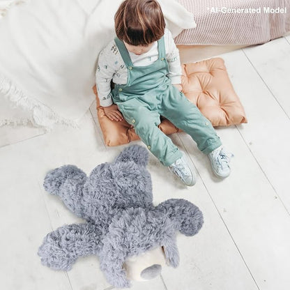 WEIGEDU Smiling Gray Puppy Dog Stuffed Animal Plush Toys– Soft Shaggy Plush with Floppy Ears & White Belly, Cuddly Toy for Kids Boys Girls Birthday Nursery Bedtime Easter Gifts, 17.7 inches