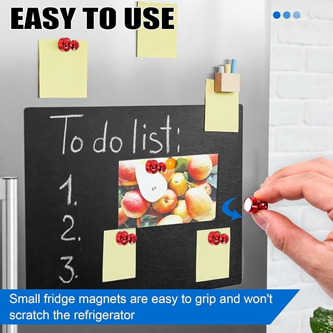LOVIMAG Fridge Magnets 12Pcs Refrigerator Whiteboard Small Strong Magnet Classroom Kitchen Accessories Decorative Locker Set Decor Must Haves Office Calendar Refrigerador Magnetic Cute Crafts Red