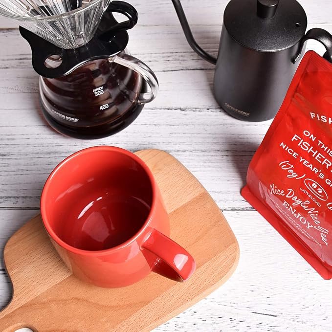 Bosmarlin Glossy Ceramic Coffee Mug, Tea Cup for Office and Home, 18 oz, Suitable for Dishwasher and Microwave(Red, 1)