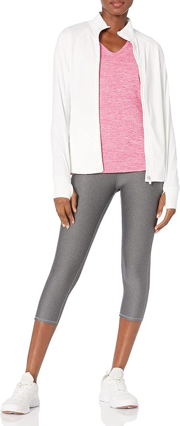 Amazon Essentials Women's Active Quick Dry Tech Stretch Short-Sleeve V-Neck T-Shirt (Available in Plus Size), Pack of 2