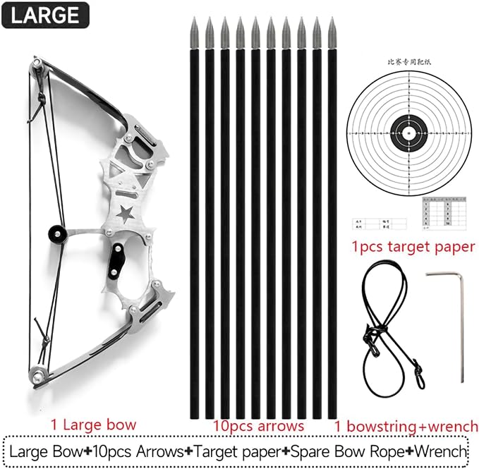 Archery Bow Set Left and Right Hand Compound Bow Hunting Bow Metal Material Catapult RH/LH for Practice Archery