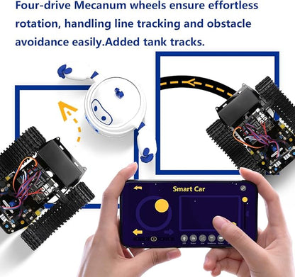 ACEBOTT Smart Robot Tank Car Kit with ESP32 for Arduino Robotics for Kids Ages 8-12 12-16 STEM Science Kits Coding Gifts for 8-16 Year Old Boys Girls Teens Cool Engineering Building Toys Unique Gifts