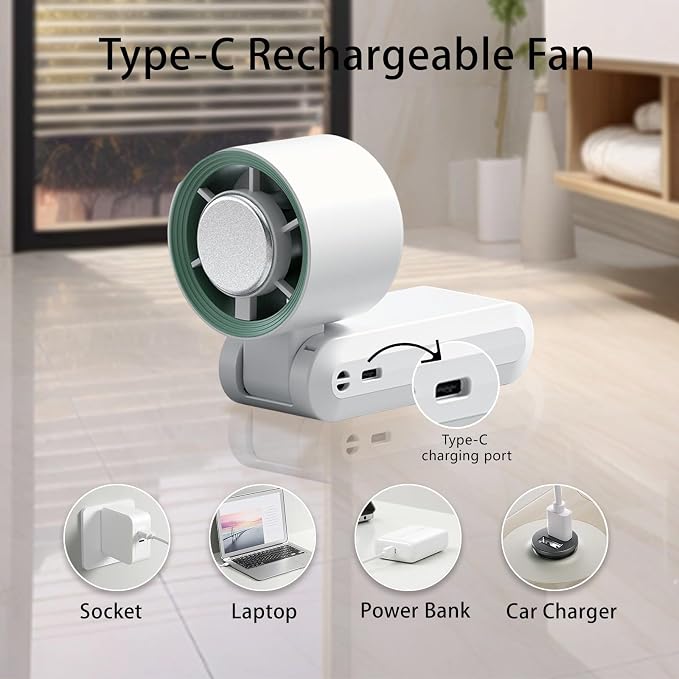 Handheld Fan, Portable Handheld Fan with Ice Function, mini personal fan, Turbo Powerful Rechargeable Fans,1-199 Speed, Foldable, for Women Men Outdoor Indoor travel essentials(White)