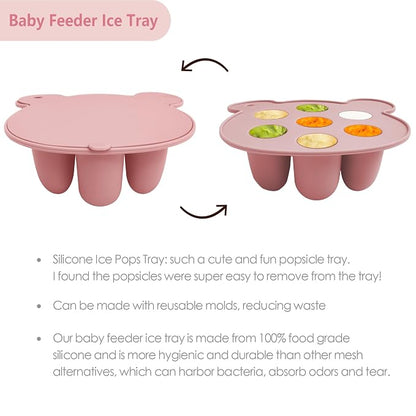 Big Spinach Silicone Freezer Tray Baby Fruit Feeder Food Teething Set Must-Have Pacifiers and Food Storage Containers for Babies 6 Months and Up