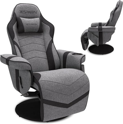 RESPAWN 900 Gaming Recliner Chair with Footrest, Cup Holder and Swivel | Ergonomic gaming recliner with footrest, cup holder, lumbar support, 135° recline & 360° swivel for console gaming
