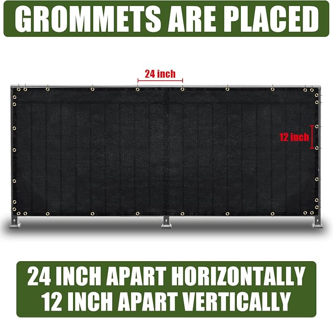 Black 5FT X 50FT Outdoor Privacy Screen Fence & Mesh Shade Net Cover, Ideal for Garden and Backyard - Enhances Privacy for Fencing & Chain Link, Perfect for Patio Privacy Wall, Slats，Freestanding