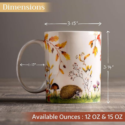 Maison d' Hermine Coffee Mug with Handles Tea Cups (12 Ounce, Pack of 1) | Fine Bone China Coffee Mugs for Hot Beverages Cappuccino Latte Home Restaurant Hotel Spring Summer -Sous-Bois - Sous-Bois