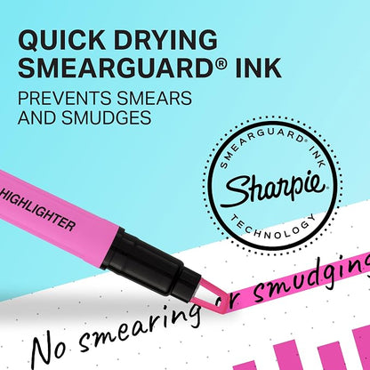 Sharpie Clear View Highlighter Sticks, Chisel Tip Highlighter Market Set, Essential School & Teacher Supplies, Smear Resistant, Assorted Color Highlighters, 8-Pack