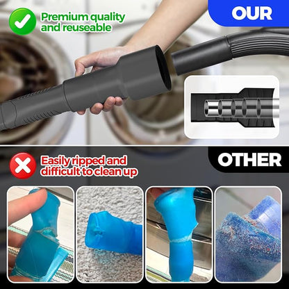 Holikme Dryer Vent Cleaner Kit – Black Lint Vacuum Attachment | Dryer Vent Vacuum Hose Replacement Parts Reach Deep Inside Vents - Remove Hidden Lint, Speed Drying & Reduce Fire Risk