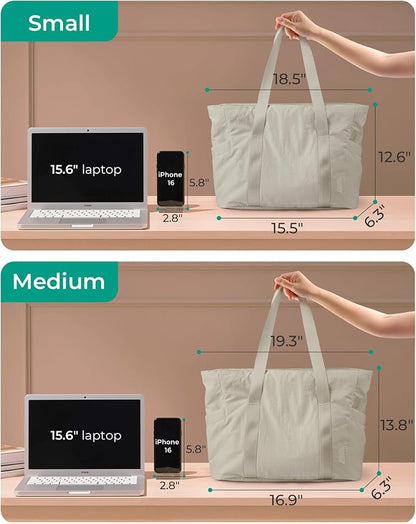 BAGSMART Tote Bag for Women, Tote Bag with Zipper Work Tote with Compartments Nurse Shoulder Hanbag for Travel, Gym