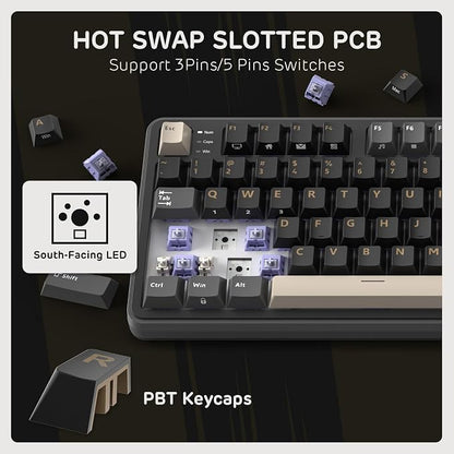 RK ROYAL KLUDGE S98 Wireless Mechanical Keyboard w/Smart Display & Knob | 96% RGB Wireless Gaming Keyboard BT/2.4G/USB-C, Hot Swappable Custom Keyboards, Creamy Sound Silent Computer Keyboard