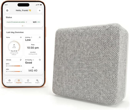 Layla Smart Home Agent 9-in-1 Smart Sensor & Air Quality Monitor (CO2, bVOC, Humidity) | Noise & Motion Detector, AC Controller, Energy Savings | Compatible with Alexa & Google Home | No Subscription