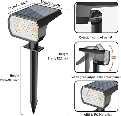 NYMPHY Solar Lights Outdoor Waterproof IP68, 56 LED 3 Lighting Modes Solar Powered Garden Yard Spot Solar Lights for Christmas Outside Landscape- 6 Pack (Warm White)