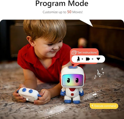 GILOBABY Programmable RC Robot Toy for Kids, Rechargeable STEM Astronaut w/LED Face, Playback Mode, Dancing, Remote Jetpack, Gift for 4 5 6 7 8 Year Old Boys Girls (Blue-r)