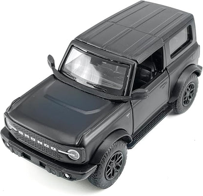 2-Door Bronco Badlands Model Car 1/36 Scale Diecast Toy Cars Metal Alloy Children’s Vehicles, Pull Back Doors Open, Black Rim, Mens Collection, Kids Toys for Boys Gifts, Cake Topper Home Décor, Black