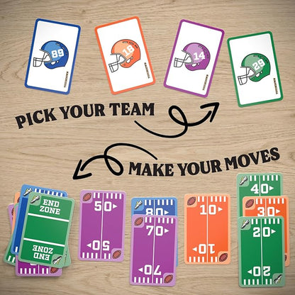 TOUCHDOWN The Card Game - Fast-Paced, Football Themed Card Game that Anyone Can Play, 2-4 Players, Fun Card Games for Adults, Kids, Families and Game Nights, Stocking Stuffers, Football Gifts