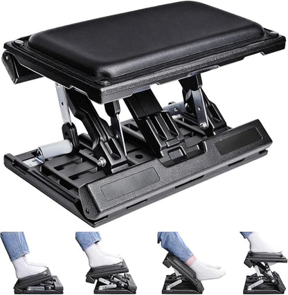 Scalebeard Foot Rest for Under Desk at Work,Height Adjustable Infinite Angle Ergonomic Foldable Footrest for Office, Gaming,Computer, Removable Pad Desk Foot Stool with Massage Beads,for All Seasons
