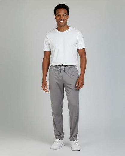 3 Pack Men's Mesh Open Bottom Sweatpants Active Athletic Workout Gym Pocket | Available in Big & Tall, Uncuffed, Elastic Waistband, Drawstring, Straight Leg, Running, Jogging, Exercise, Training, Sports