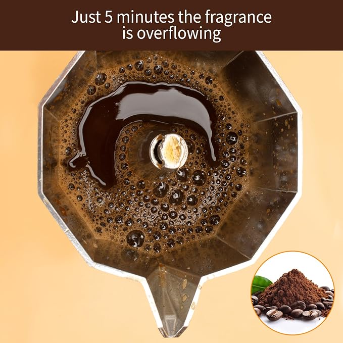 LAOION 6 Cup Electric Moka Pot, 300ml Portable Espresso Maker | Cafeteras Electricas Modernas with Detachable Base and Overheat Protection, Coffee Machine Gift for Home or Travel