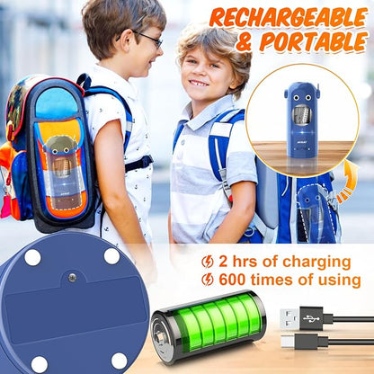AFMAT Electric Pencil Sharpener for Colored Pencils 7-11.5mm, Fully Automatic Robot Pencil Sharpener, Auto in & Out, Rechargeable Hands-Free for Classroom/Home/Office, Battery Operated, PSX5RB, Blue