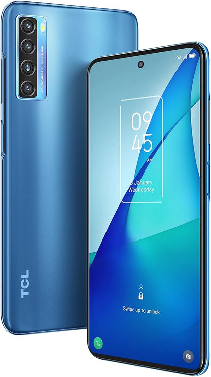 TCL 20S Unlocked Android Smartphone with 6.67” Dotch FHD+ Display, 64MP Quad Rear Camera System, 128GB+4GB RAM, 5000mAh Battery with Fast Charging, North Star Blue