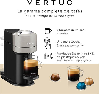 Nespresso Vertuo Next Coffee and Espresso Maker by Breville, Light Grey