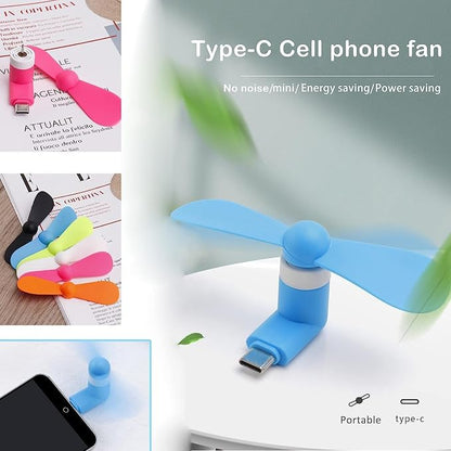 PCTC Type C Mini Phone Fan Type C Compatible with Samsung Galaxy S24 / S23 / 23 Ultra/ 24 Ultra, Compatible with Apple iPhone 15/15 Pro /15 Pro Max, for Moto Razr 40 Ultra /g54/Edge S Pro(3 Packs)